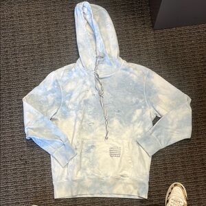 Blue and White TyeDye Distressed Hoddie